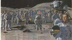 Moon infographics astronaut The