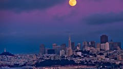 Moon lakes buildings cityscapes