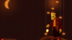 Moon lights spiders string Candles Halloween Frankenstein 