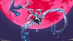 Moon long hair blue eyes gray hair underwear panties