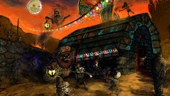 Moon nintendo ghosts houses lanterns zombies cityscapes 