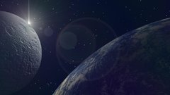 Moon over Earth Space