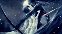 Moon red eyes Swords long hair anime girls short hair bleach 