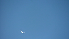 Moon skyscapes crescent blue