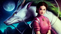 Moon Spirited Away drake blue eyes brunettes artwork studio 