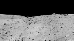 Moon Station panorama crater north rocks outer space 