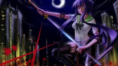 Moon Swords long hair anime girls school uniforms highschool of 