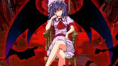 Moon Throne red eyes sitting anime girls remilia scarlet touhou 