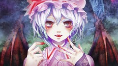 Moon tower wings blood dress hats Vampires red eyes clocks blue 