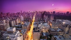 Moon traffic lights cityscapes new york city