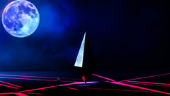 moon triangle abstract blue red pink reflection