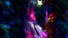 Moon watercolor curtains crescent multicolor bleach inoue 