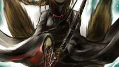 Moon weapons dress Jewelry red eyes gloves arrows blondes long 