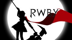 Moon weapons silhouettes anime girls scythe minimalistic ruby 