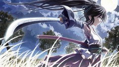 Moon white woman Anime fight Manga Swords anime girls Japanese 