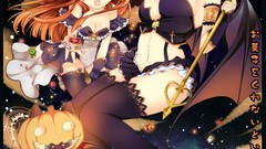 Moon wings Anime dress Sweets witch horns Halloween red eyes 