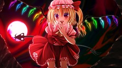 Moon wings blood dress red eyes blondes anime girls touhou 