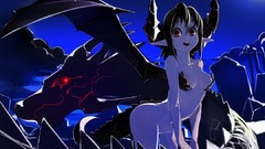 Moon wings Dragons horns red eyes short hair original characters