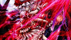 Moon wings dress vampire red eyes anime girls remilia scarlet 