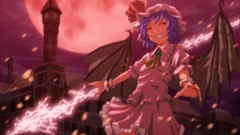 Moon wings hats Vampires red eyes remilia scarlet touhou