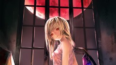 Moon wings paintings drawings skulls anime girls touhou flandre 