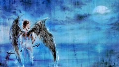 Moon woman ass wings artwork luis royo fantasy art