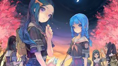 Moon woman blue hair anime girls blue eyes school uniforms 