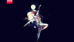 Moon woman dance dancing digital art Simple Background Bram 