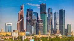 Moscow Skyscrapers Cranes Russia buildings cityscapes Moscow 