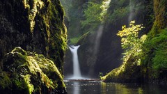 Moss waterfalls cliffs