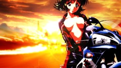 Motorbikes anime girls