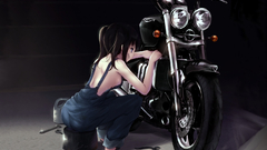 Motorbikes bare shoulders