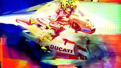 Motorcycles Ducati action vehicles racing digital art valentino 