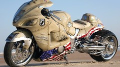 Motorcycles graffiti Japanese American Flag Suzuki 2007 suzuki 