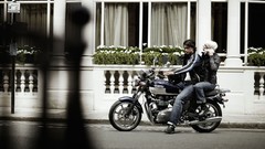 Motorcycles woman blondes triumph bonneville Triumph Motorcycles