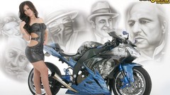 Motorcycles woman dress brunettes motorbikes