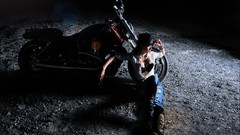 Motorcycles woman models bra