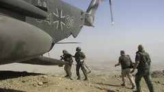 Mountains Aircraft Helicopters dust soldiers military pilots 