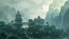 Mountains asians Temples