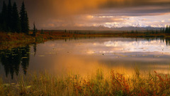 Mountains autumn lakes