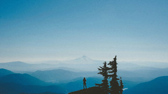 Mountains blue sky nature alone standing
