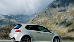 Mountains cars Alfa Romeo automobile