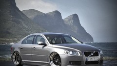 Mountains cars Volvo vehicles