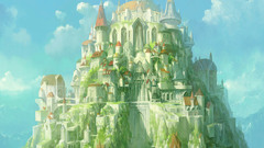 Mountains Castles cityscapes architecture