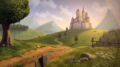 Mountains Castles fences paths