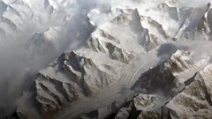 Mountains China glacier peaks ridge valleys Tien Shan