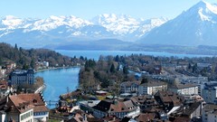 Mountains cities towns