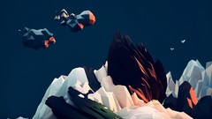 Mountains clouds abstract low poly
