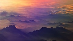 Mountains clouds Aircraft