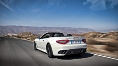 Mountains clouds cars roads rocks motion skies Maserati 